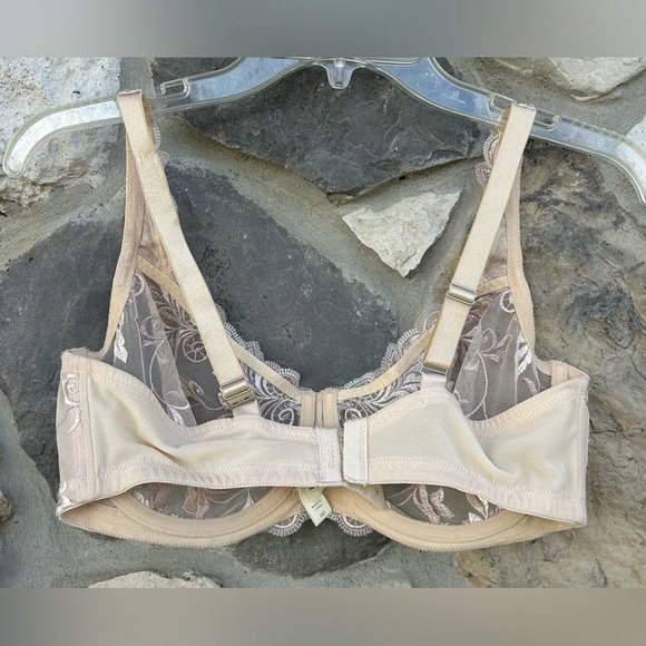 Soma Sensuous Lace Unlined Underwire Bra 36D Nude Lace Sheer Push Up Underwire - Picture 3 of 5